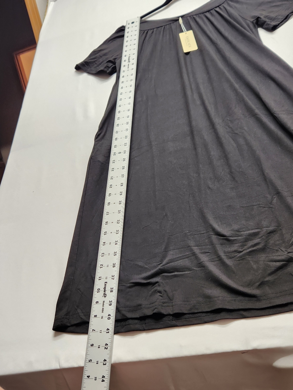 ⭐️NWT Ekouaer Black Short Sleeve Nightgown Pockets Sleepwear Dress Small Moomoo - Picture 3 of 11